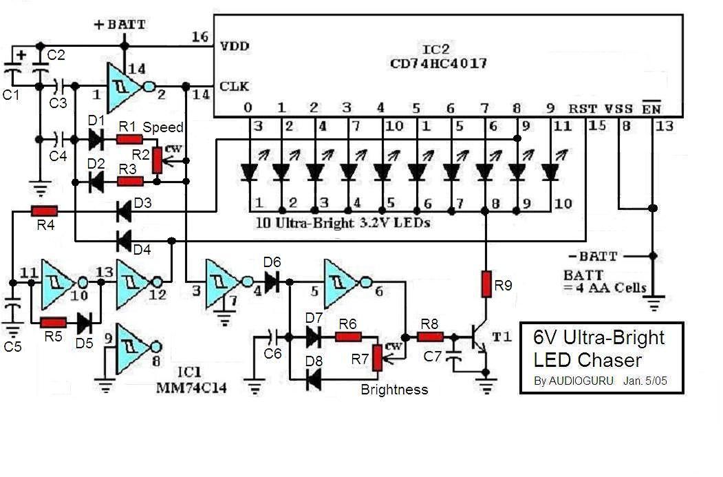 6V Ultra-Bright LED Chaser - Electronics-Lab