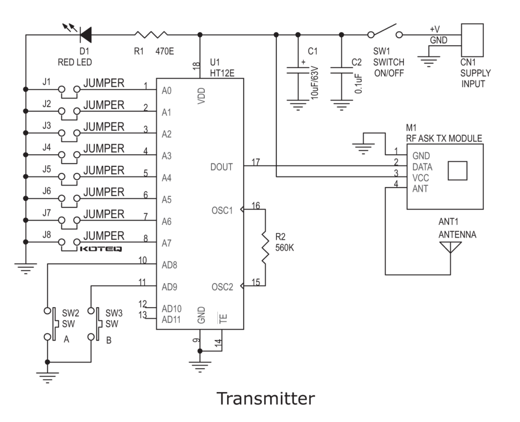 RF REMOTE MOTOR DRIVER TX SCH