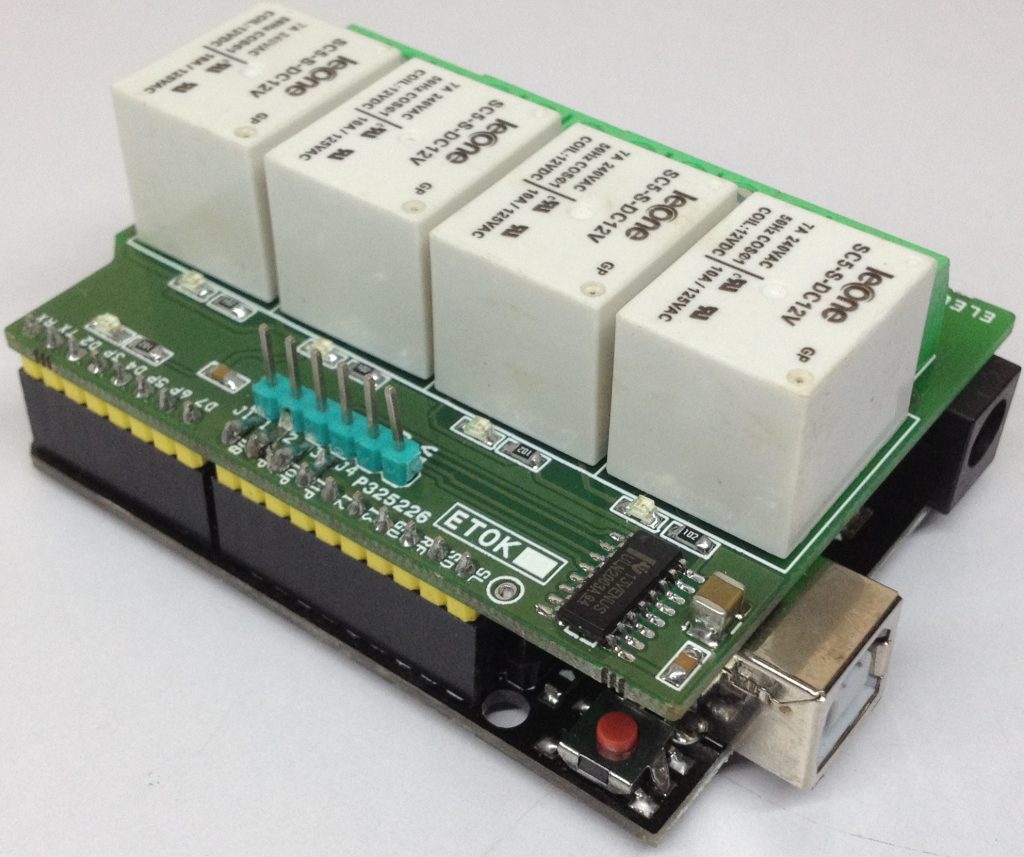 in the box 4 Channels Relay Shield v3.0 for Ardruino