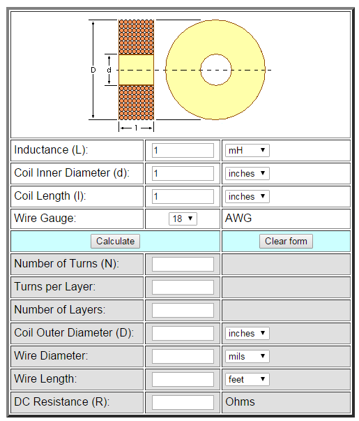 Air coil inductance calculator software