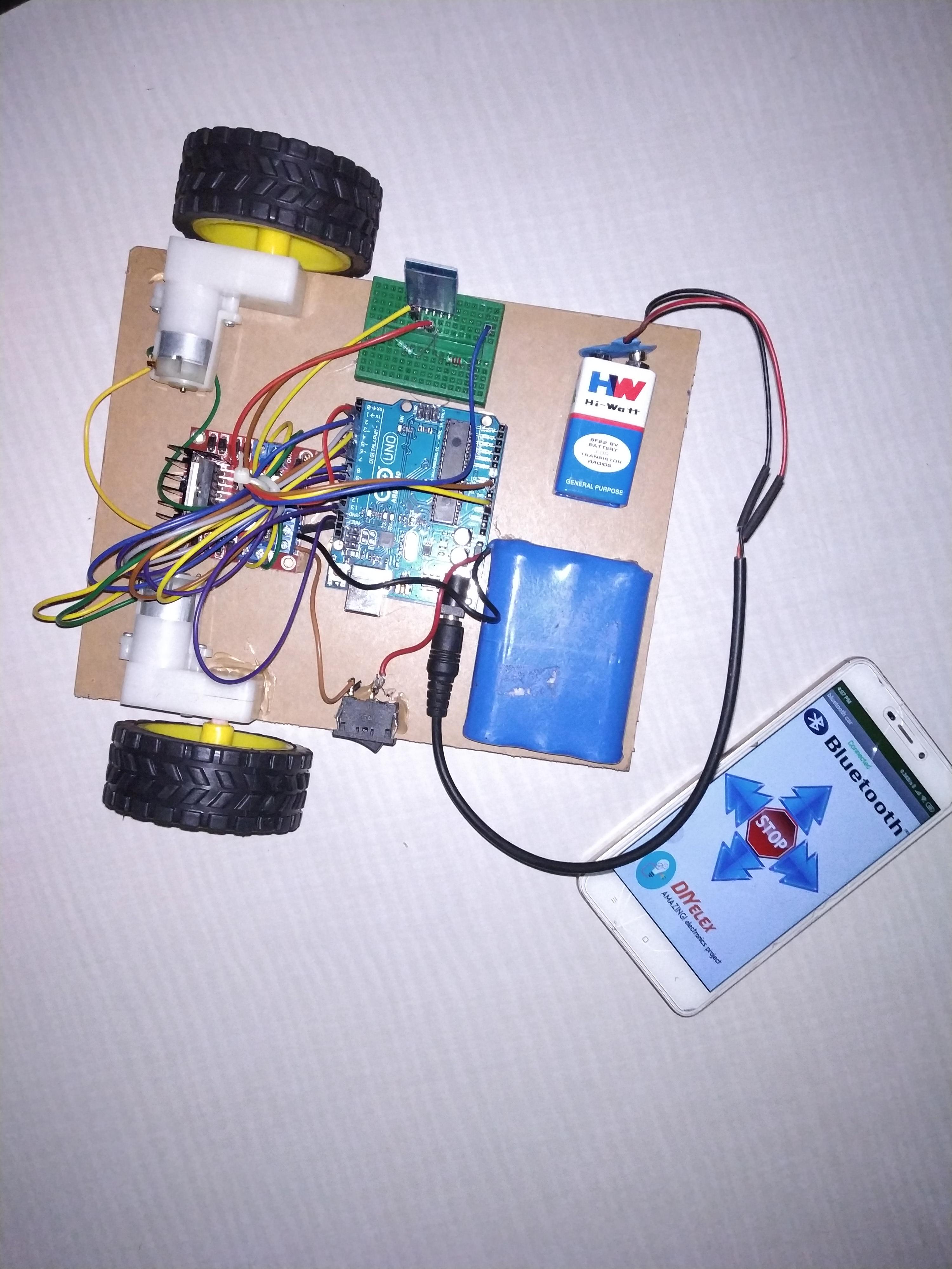 Bluetooth Controlled Car Using Arduino Electronic Projects Design