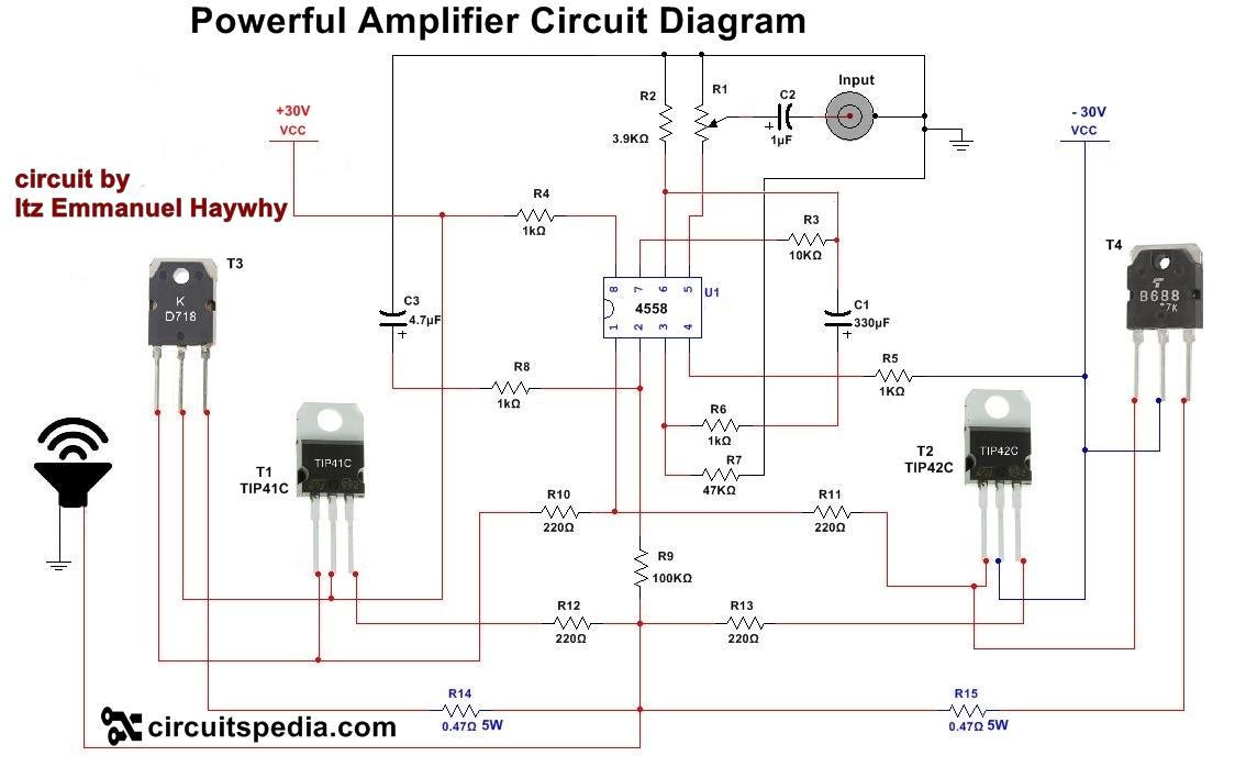 Audio Power Amplifier Schematic Diagram