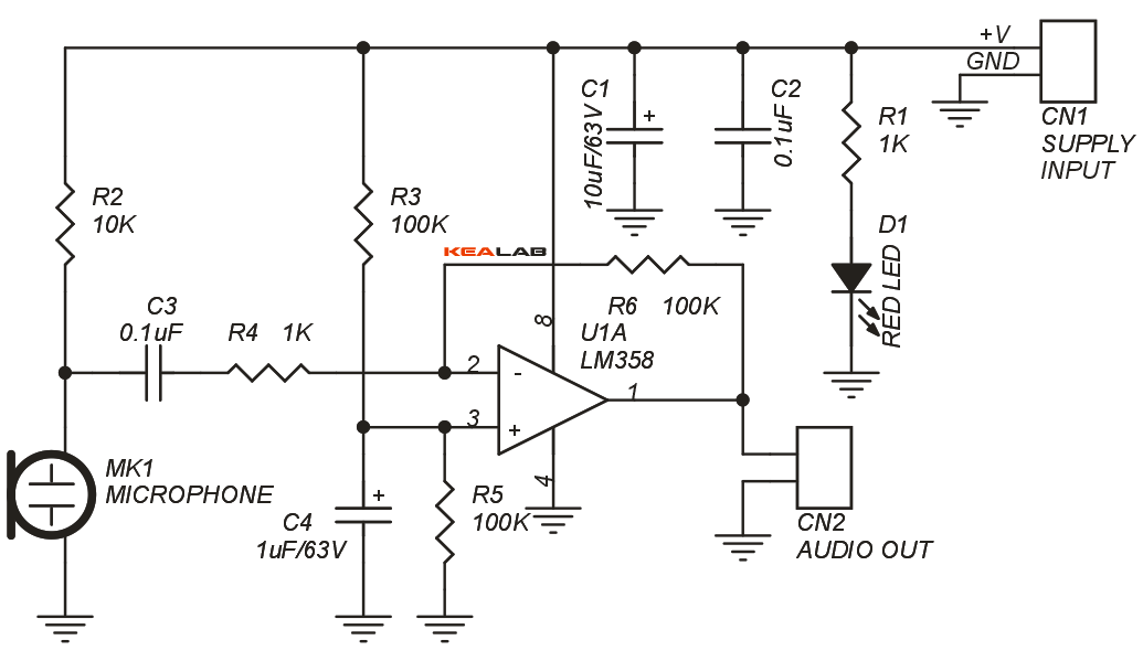 MIC PREAMPLIFIER SCHEMETIC