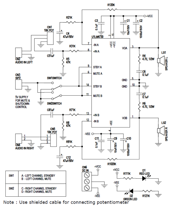 14W Stereo Audio Amplifier