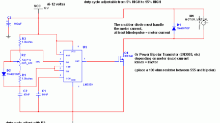 Simple DC motor PWM speed control