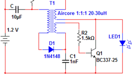 1.2v LED Flasher – Joule thief