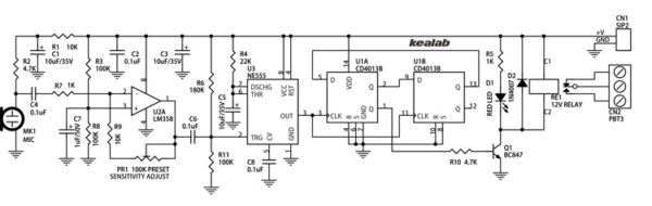 Sound Activated Switch Circuit Diagram