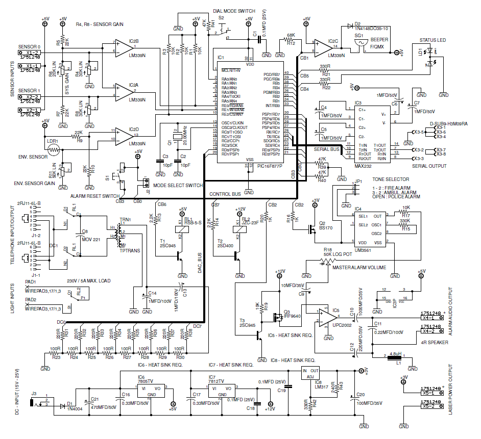 Alarm System Schematic Diagram