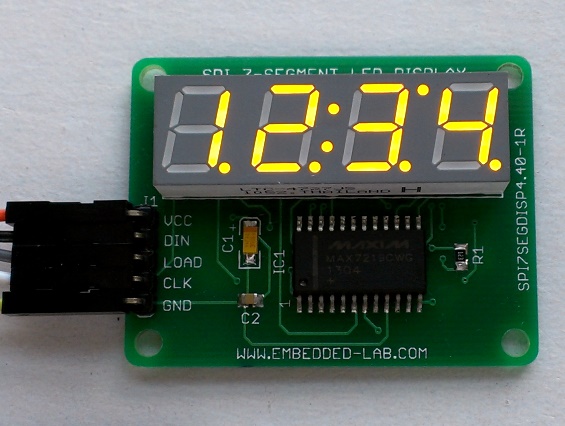 Serial 4-digit seven LED display - Electronics-Lab.com