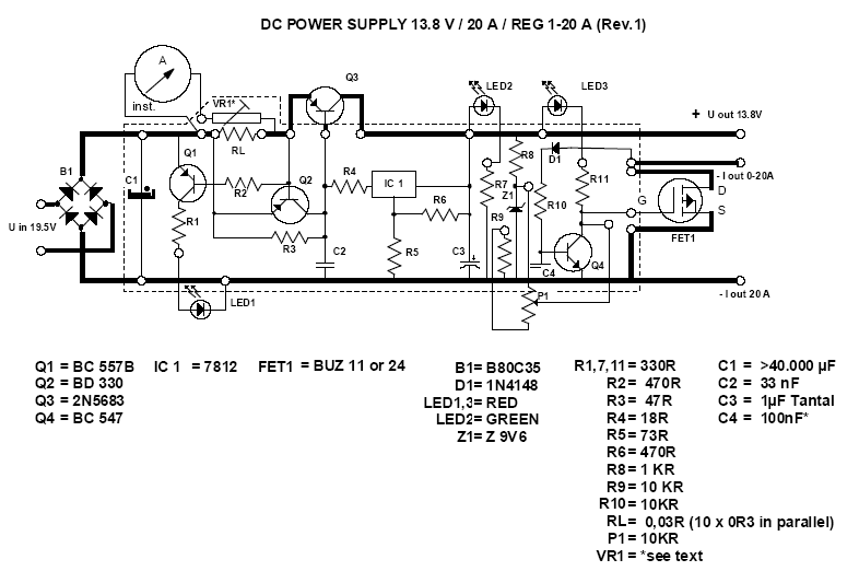 13 8v 20a Power Supply Electronics Lab