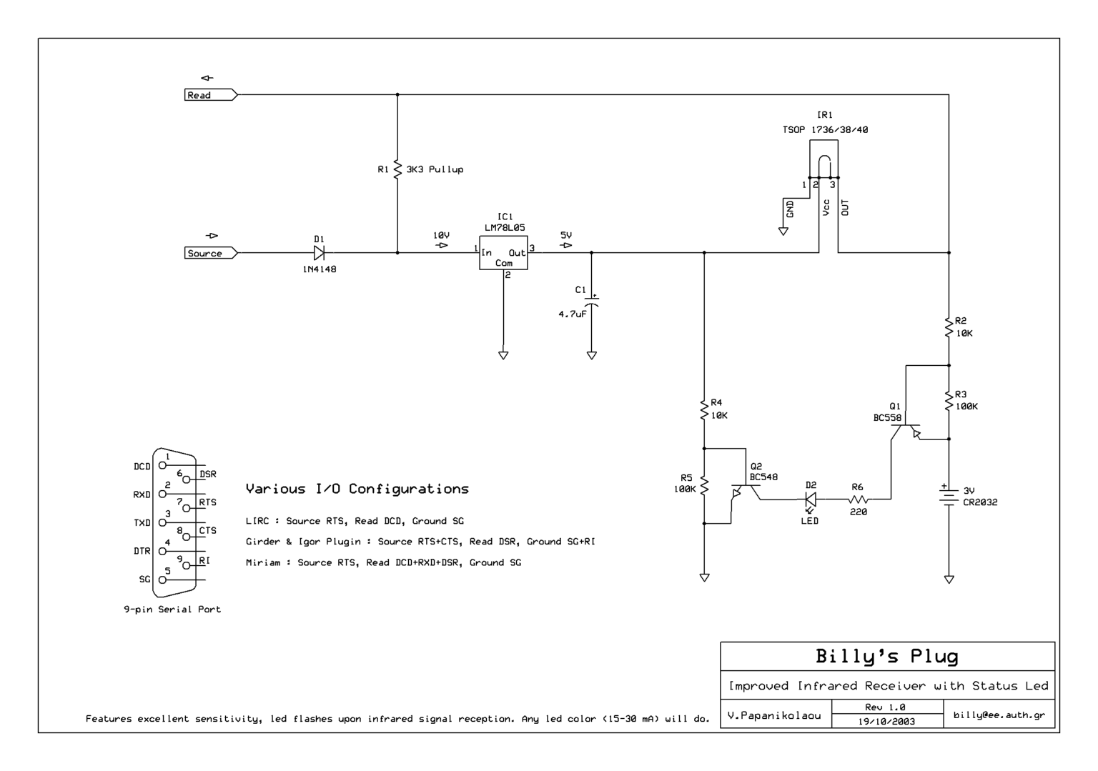 Infrared Receiver with status led - Electronics-Lab