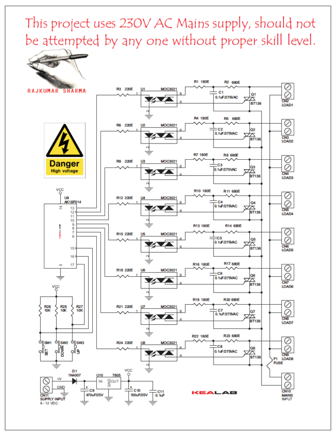 Microcontroller based running light controller