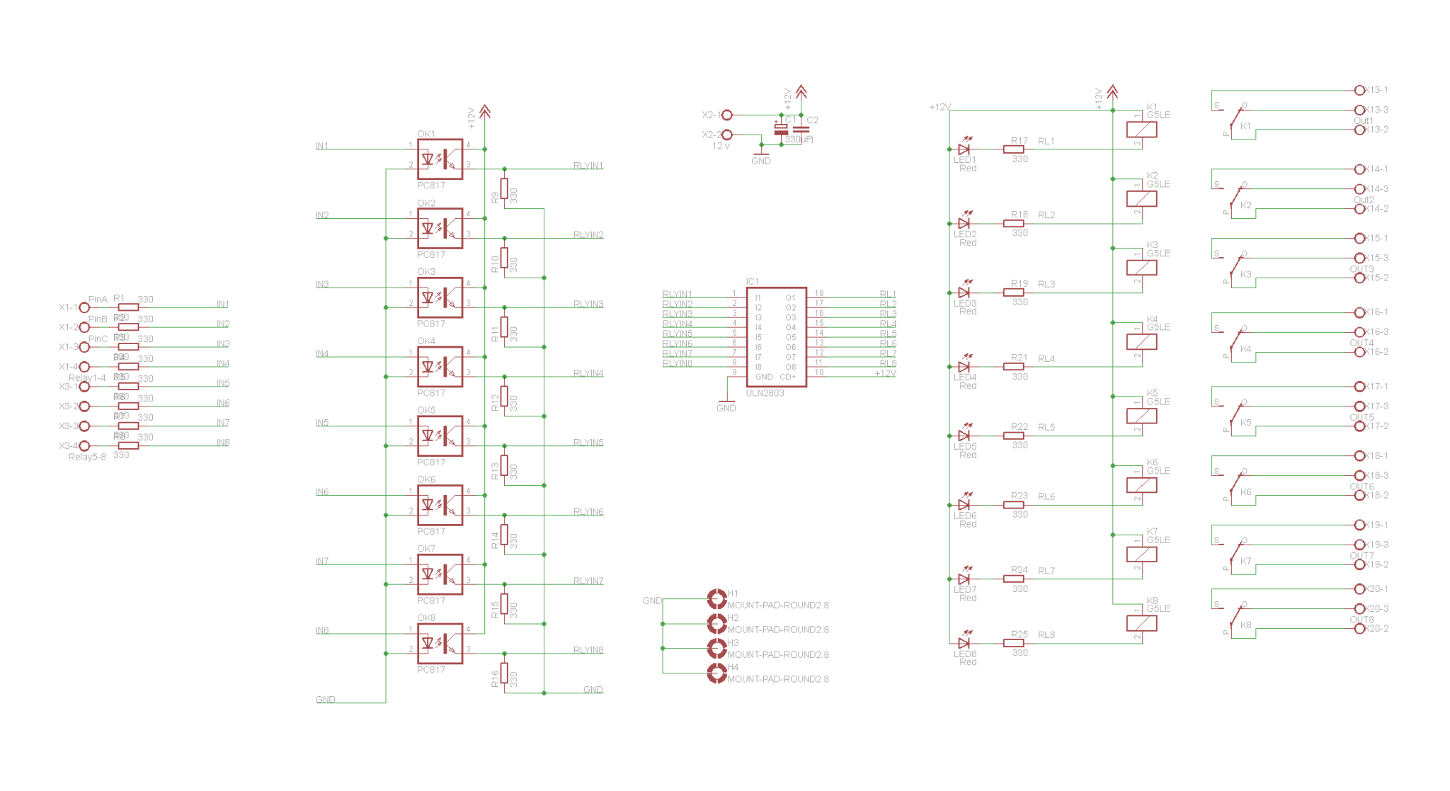 8 Optoisolated Relay board