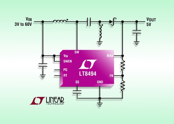 2A, 70V SEPIC/Boost DC/DC converter with 7µA Iq