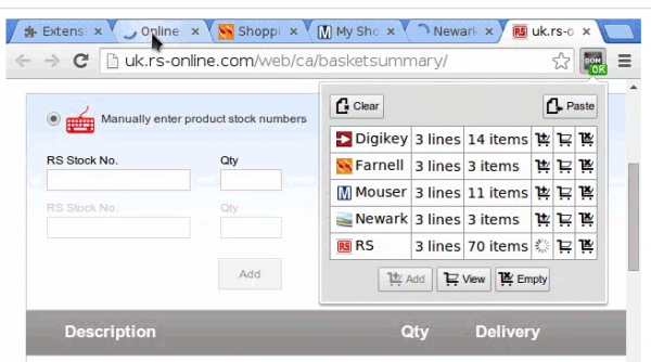 1clickBOM, a browser extension for quick shopping – Firefox version