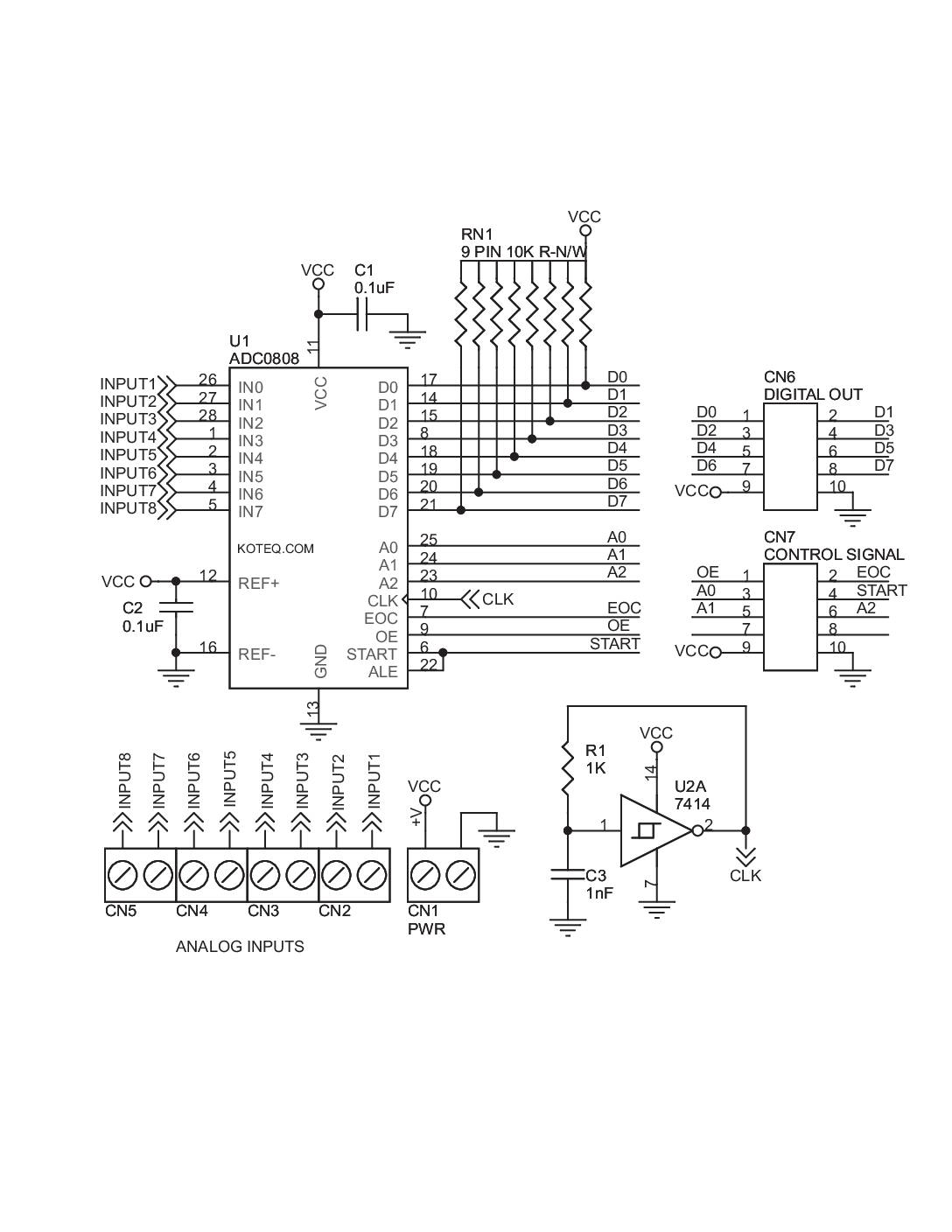 A to D SCHEMATIC