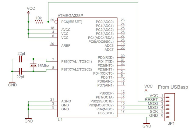 How to run an Arduino ATmega328P on a Breadboard and How to Program it  using a USB to Serial Adapter 