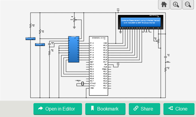 Distance Measurement using Infrared Sensor with ADC0804 & 8051 Microcontroller