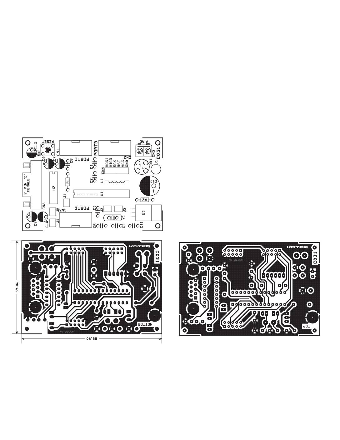ATMEGA8L PCB - Electronics-Lab.com