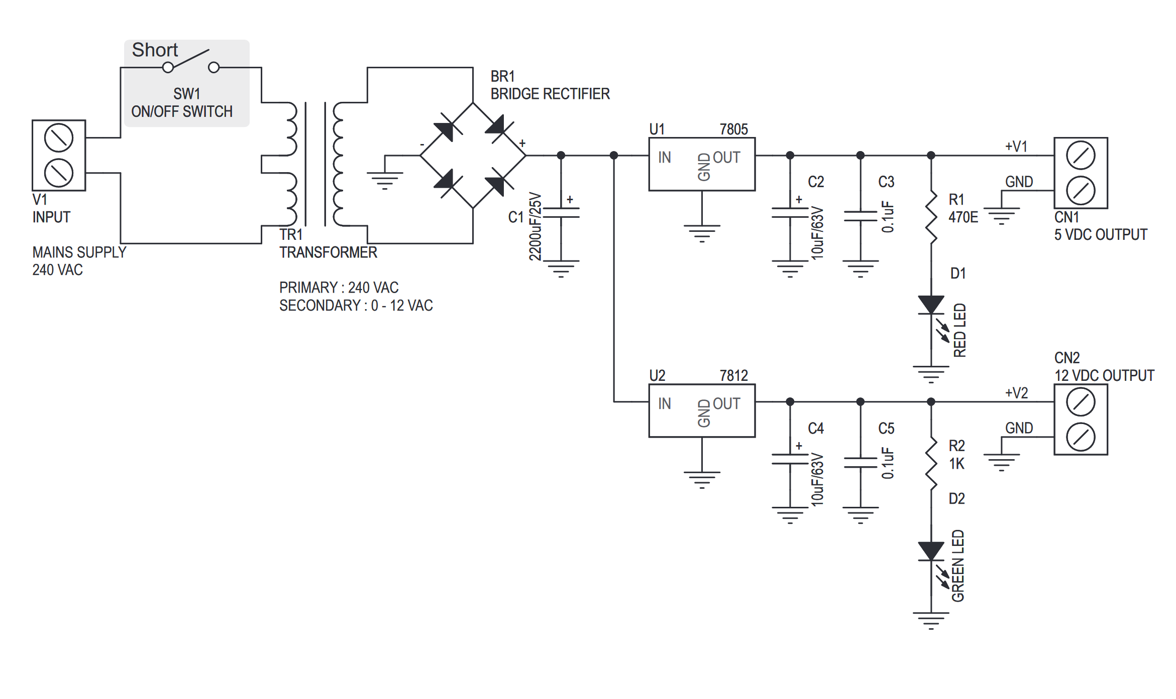 Power Supply Schematic Diagram 12v And 5v - datainspire