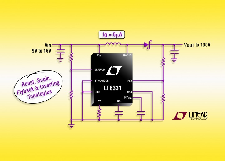 LT8331 – Low IQ Boost/SEPIC/ Flyback/Inverting Converter