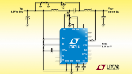 LT8714 – 80V/5A synchronous 4-quadrant DC/DC controller