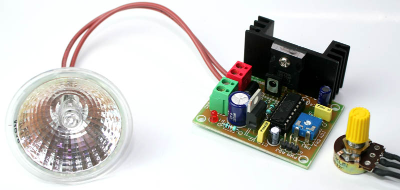 PWM Halogen Lamp Dimmer Electronics-Lab.com