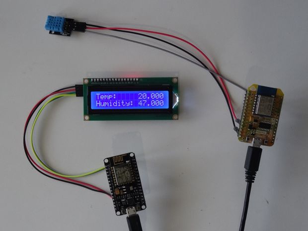 Remote WiFi DHT11 Temperature an Humidity Display