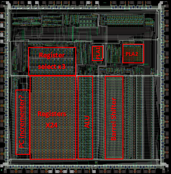 Inside the ALU of the first ARM microprocessor