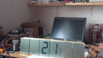 BIG Clock Made From Six 3″ 7-Segment LCDs
