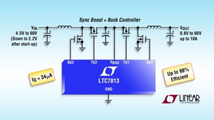LTC7813 – Low IQ, 60V Synchronous Boost+Buck Controller