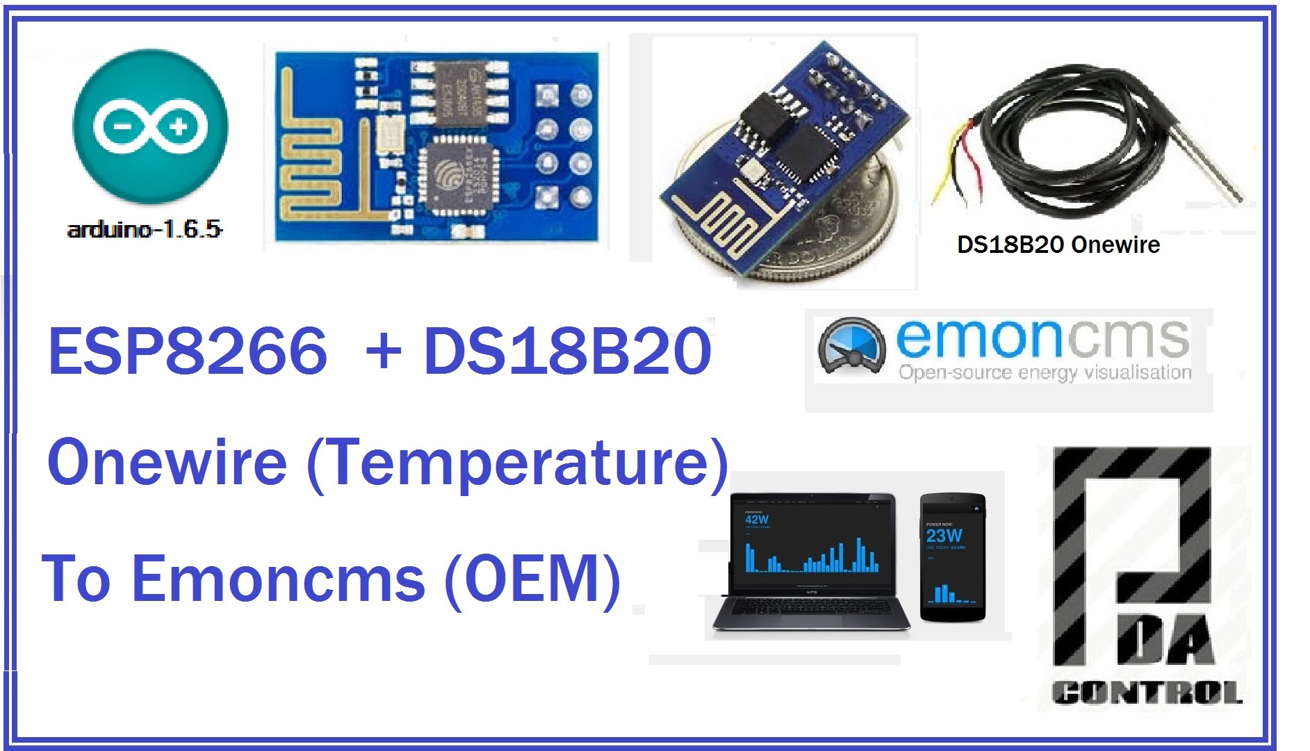 ESP8266 + DS18B20 to Emoncms