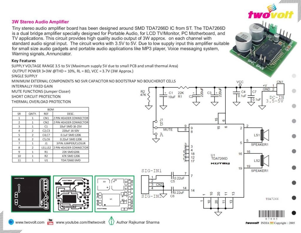 3W-Stereo-Amp-TDA7266D - Electronics-Lab.com