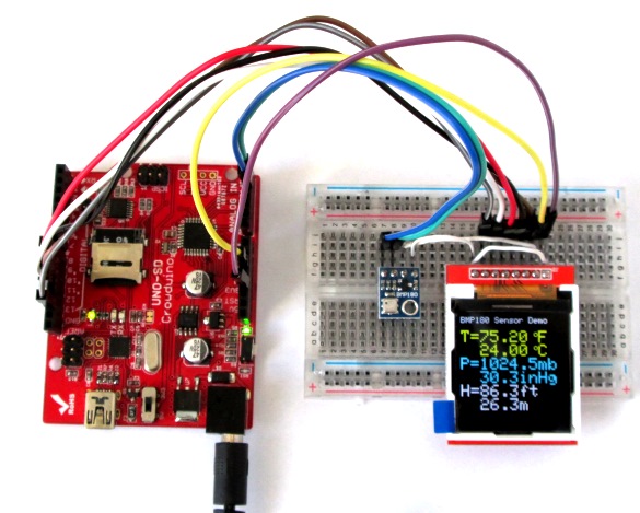 Using BMP180 for temperature, pressure and altitude measurements