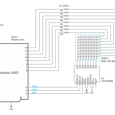 Circuit-Diagram-8X8-LED-Matrix-Interface-with-Arduino - Electronics-Lab.com