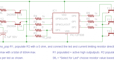 5 channel LED candle using PIC12F508