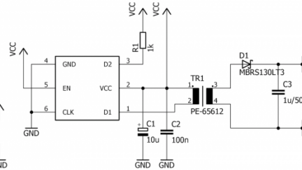 3.3V to 30V DC/DC converter using SN6505A