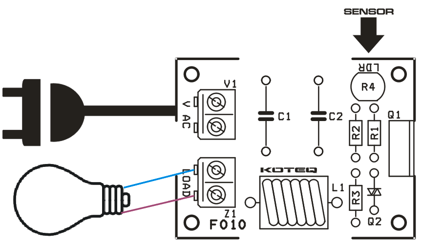 DARK-SENSTIVE-LAMP-ON-OFF-CONTROLLER- WIRING