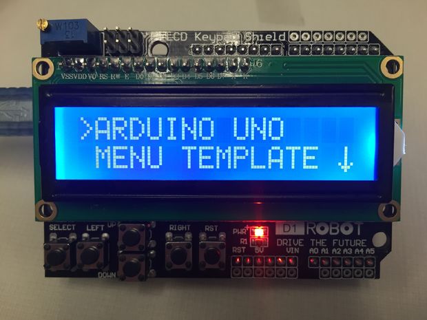 Arduino Uno Menu Template