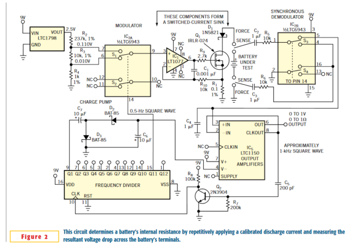 Dynamic-load circuit determines a battery’s internal resistance