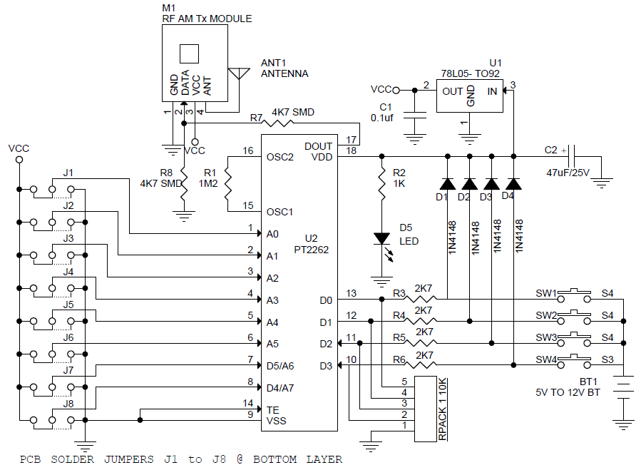 4-Channel-RF-Remote-Controller-TX-SCHEMATIC