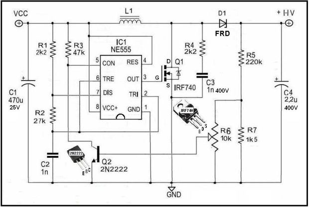 Adjustable HV Power Supply for Stompbox