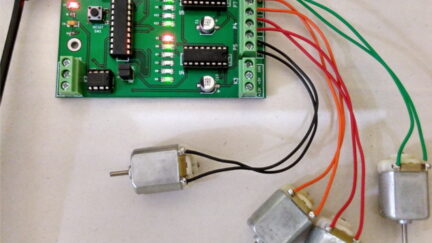 ATtiny based bidirectional motor control using L293D