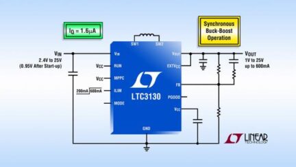 25V, 600 mA buck-boost DC/DC with 1.6 µA Iq