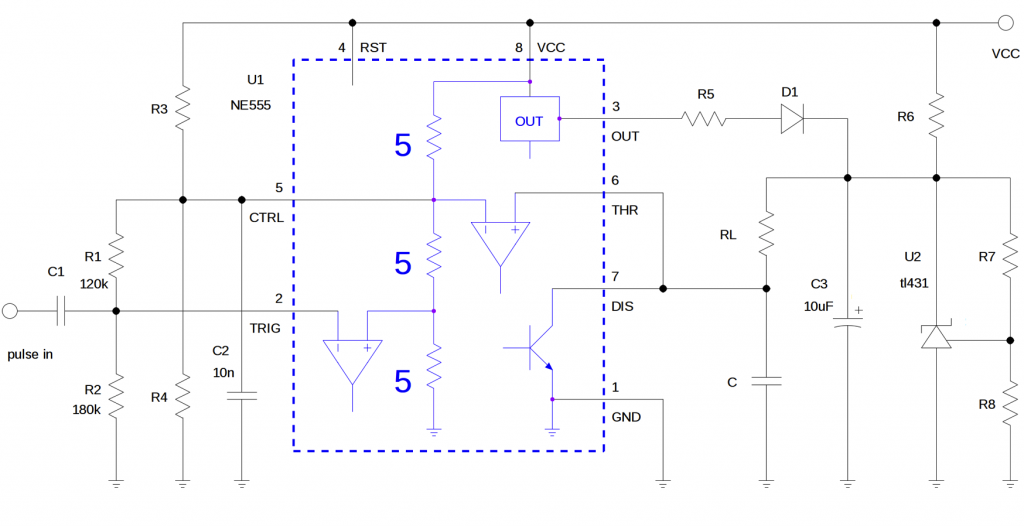 Circuit delivers constant power to a load