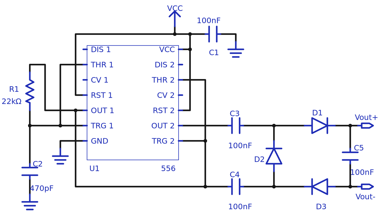 Charge-pump topology doubles voltage
