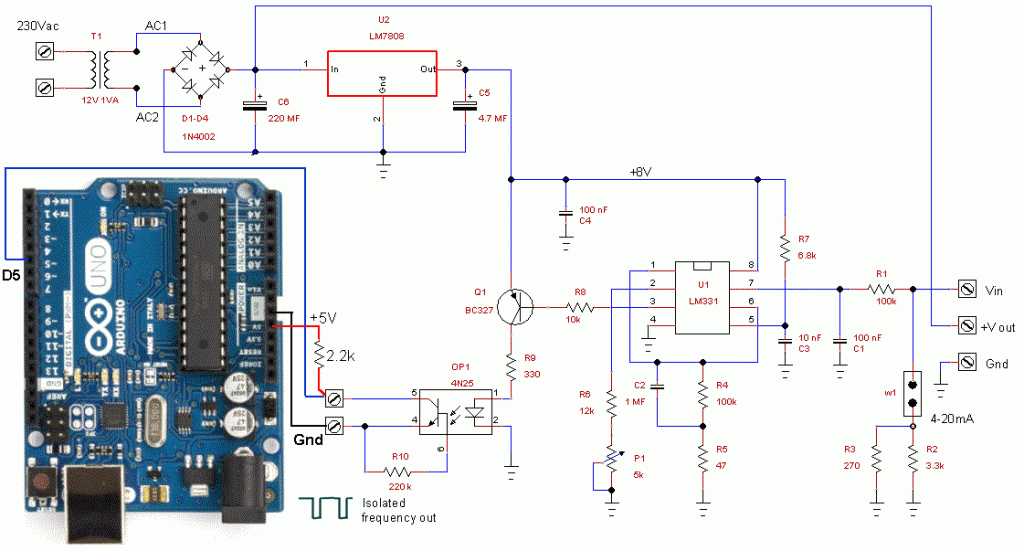 An isolated analog input for Arduino