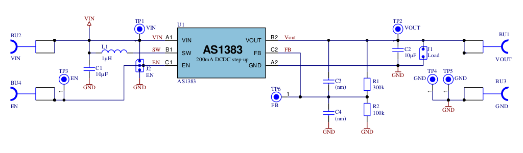 The Schematic of The Evaluation Kit for AS1383 