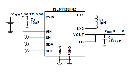 ISL91128 – A New Buck-Boost Regulator With I2C Interface From Intersil