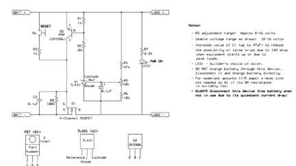 Disconnect circuit for 12 volt lead acid and lithium batteries